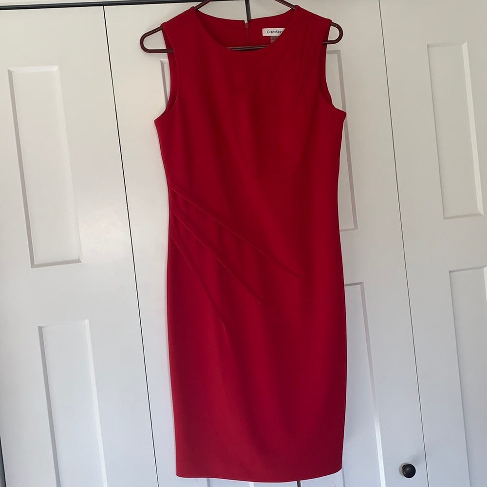 Calvin Klein red dress size 6.